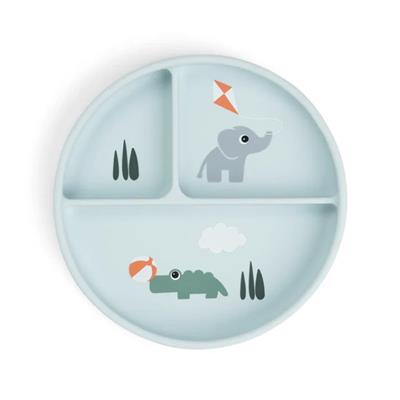 Done by Deer - Stick&Stay Inddelt Tallerken Playground (Blå)