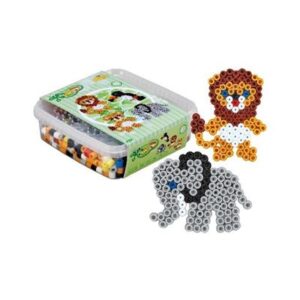 hama-maxi-600-perler-og-2-stk-perleplader-loeve-og-elefant