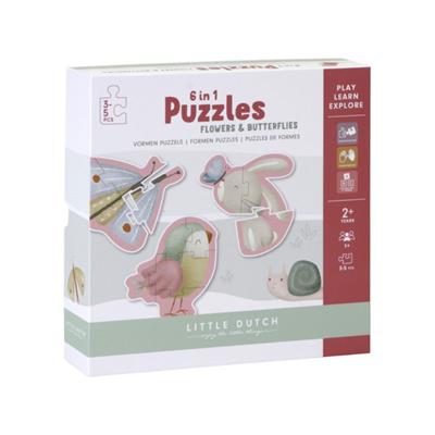 Little Dutch - Puslespil med Blomster og Sommerfugle